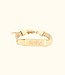Elegant mesh babyarmbandje met naamplaatje in zilver of goud
