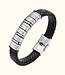 Gevlochten leren armband met 1 t/m 6 graveerplaatjes voor een persoonlijke touch
