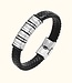 Gevlochten leren armband met 1 t/m 6 graveerplaatjes voor een persoonlijke touch