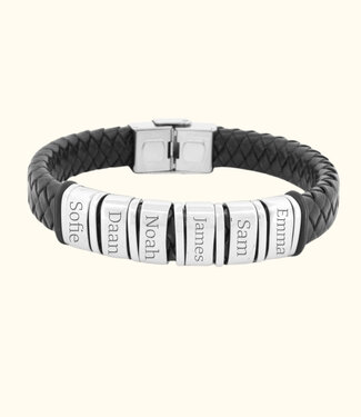 Briansa Gevlochten Leren Armband Met Namen