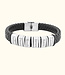 Gevlochten leren armband met 1 t/m 6 graveerplaatjes voor een persoonlijke touch