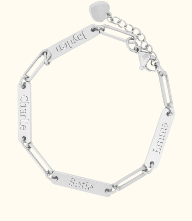 Elegante Dames Armband Met Graveerplaatjes Voor Persoonlijke Namen