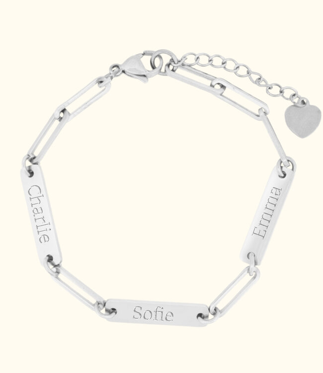 Elegante Dames Armband Met Graveerplaatjes Voor Persoonlijke Namen