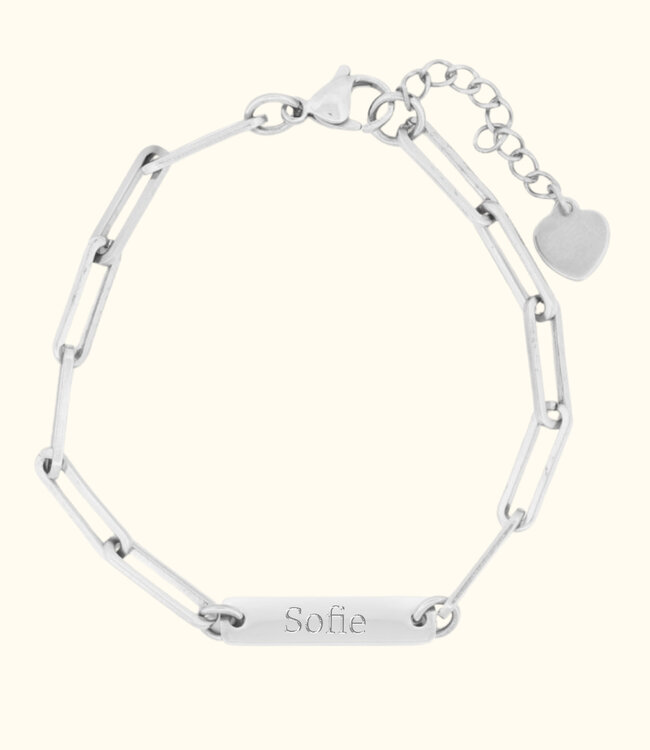 Elegante Dames Armband Met Graveerplaatjes Voor Persoonlijke Namen