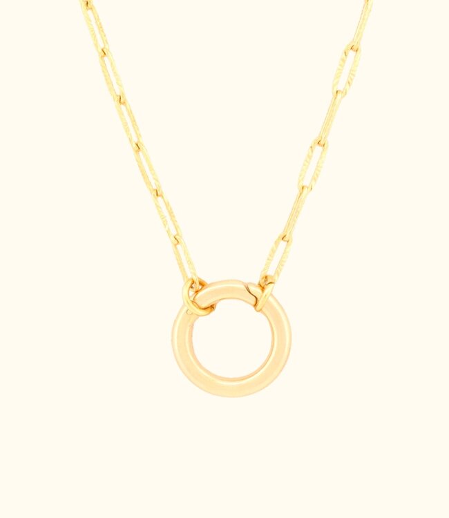 Moderne Paperclip Ketting Structuur met Snap Haak voor Stijlvolle Combinaties