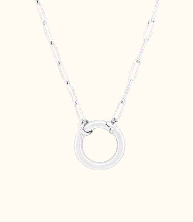 Moderne Paperclip Ketting Structuur met Snap Haak voor Stijlvolle Combinaties