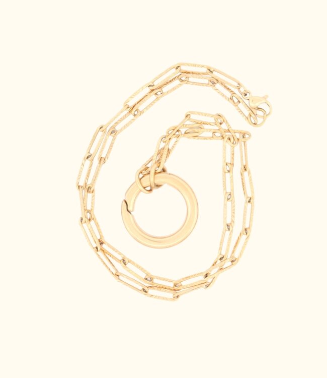 Moderne Paperclip Ketting Structuur met Snap Haak voor Stijlvolle Combinaties