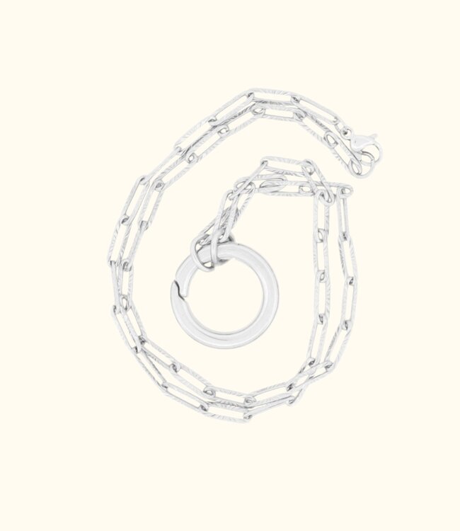 Moderne Paperclip Ketting Structuur met Snap Haak voor Stijlvolle Combinaties