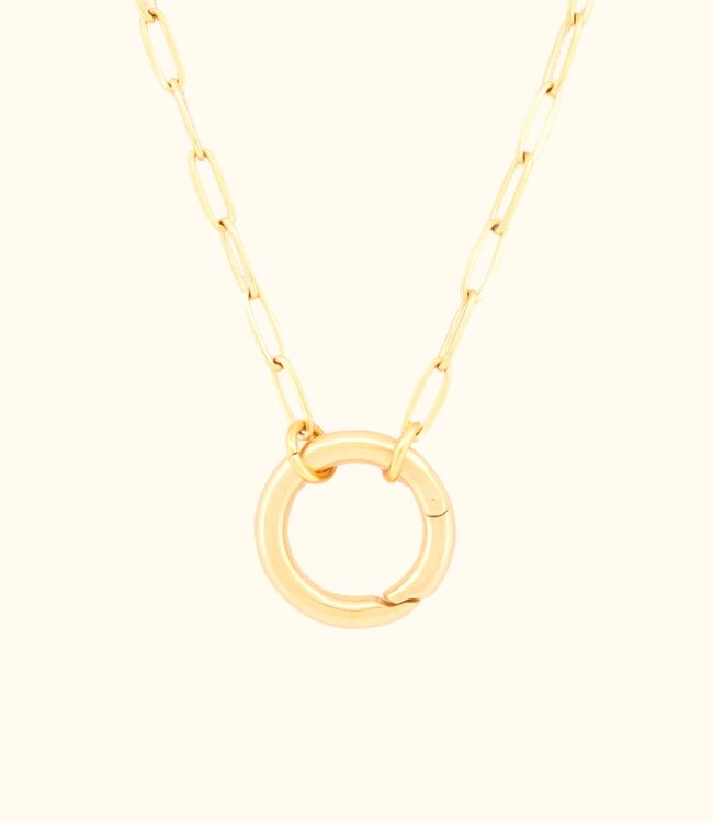 Elegante Paperclip Ketting Glanzend met Snap Haak voor Stijlvolle Combinaties