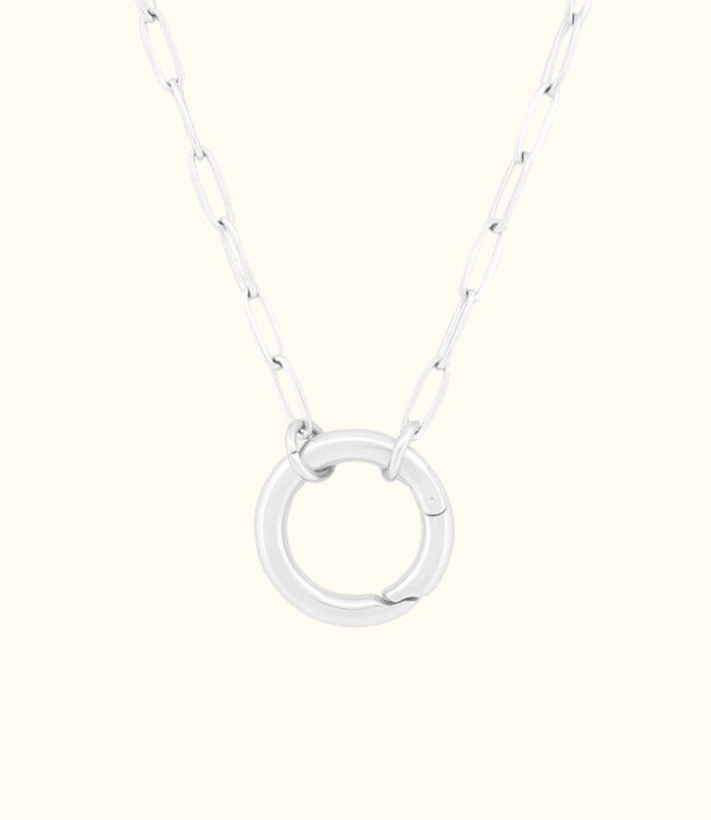 Elegante Paperclip Ketting Glanzend met Snap Haak voor Stijlvolle Combinaties