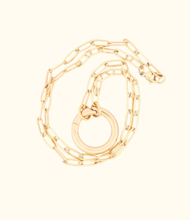 Elegante Paperclip Ketting Glanzend met Snap Haak voor Stijlvolle Combinaties