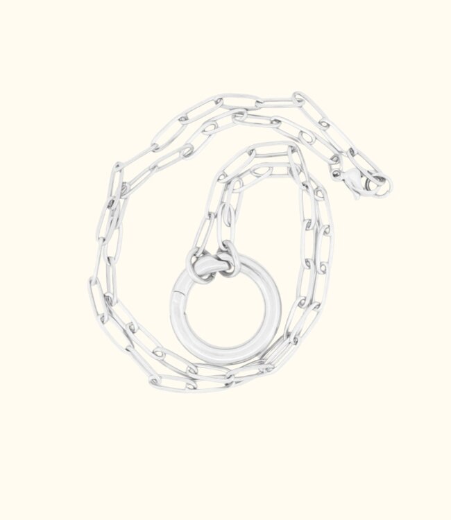 Elegante Paperclip Ketting Glanzend met Snap Haak voor Stijlvolle Combinaties