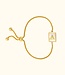 Stijlvolle Goudkleurige Verstelbare Armband met Letter in Parelmoer Afwerking