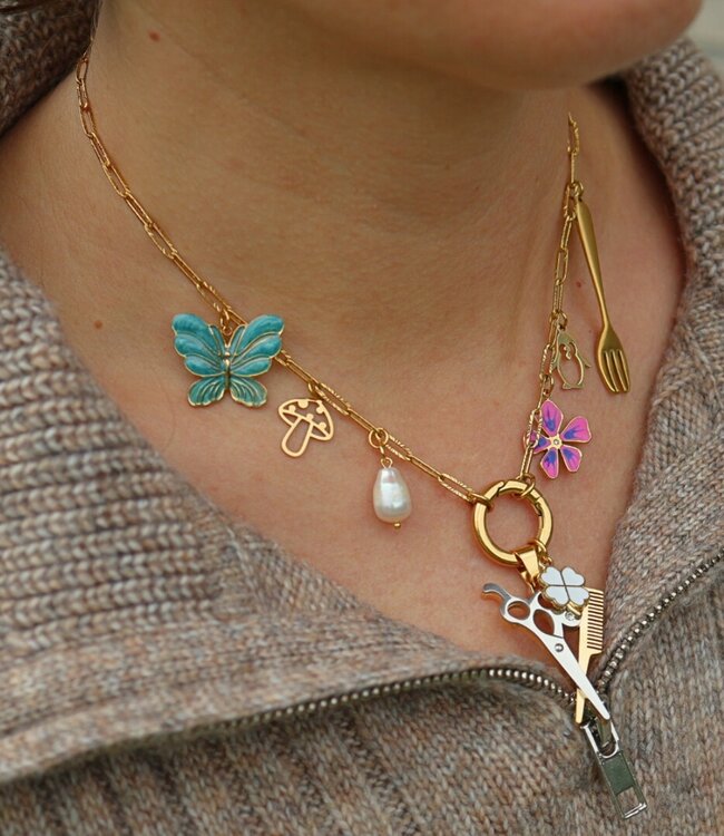 Moderne Paperclip Ketting Structuur met Snap Haak voor Stijlvolle Combinaties