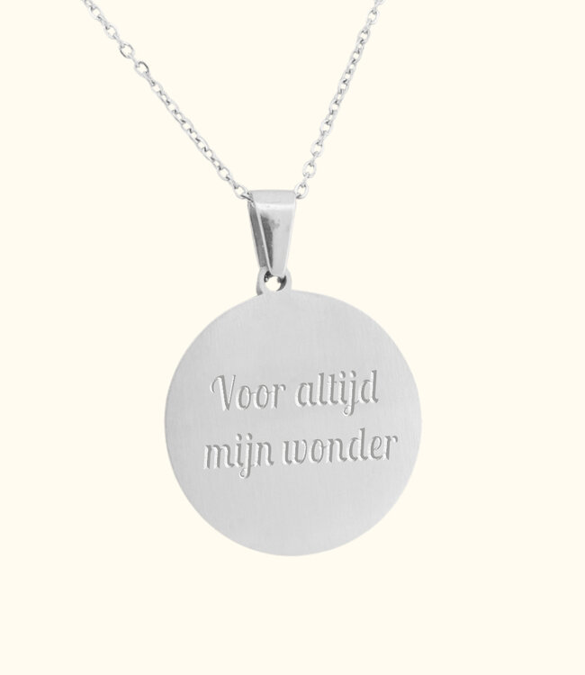 Stijlvolle Foto Ketting Met Ronde Strass Hanger