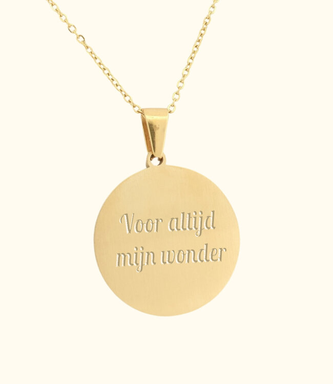 Stijlvolle Foto Ketting Met Ronde Strass Hanger