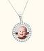 Stijlvolle Foto Ketting Met Ronde Strass Hanger