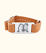 Elegante Dames Armband Van Leer Met Gegraveerde Foto