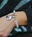Stijlvolle Witte Parel Foto Armband Met Kapittel Sluiting Van RVS