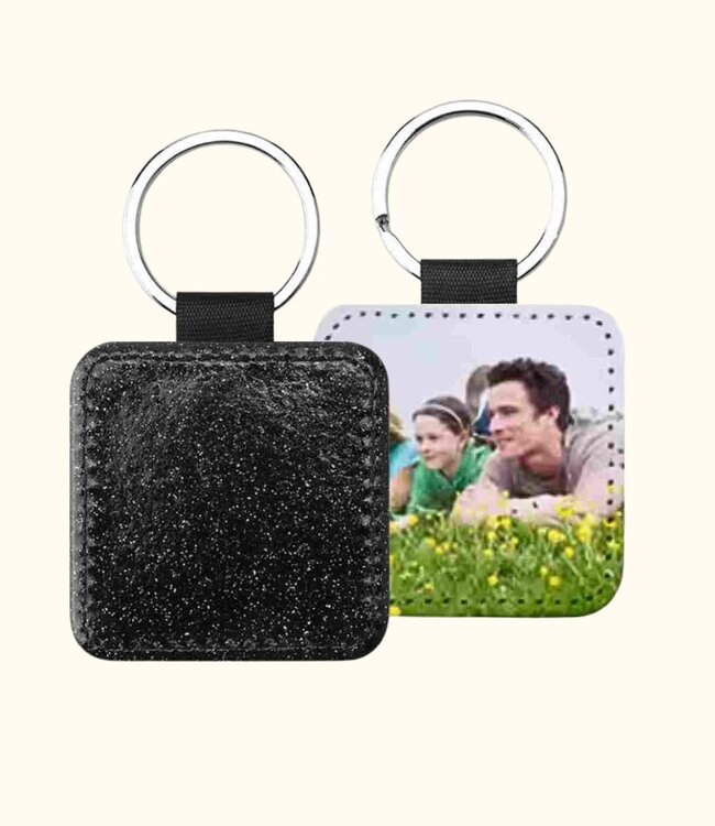 Leuke Vierkante Glitter Sleutelhanger Met Jouw Eigen Foto