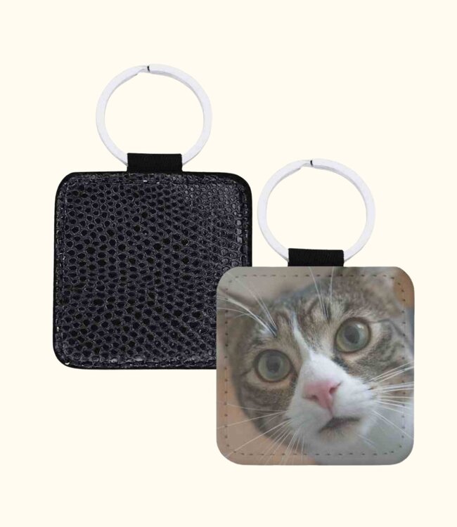 Leuke Croco Leren Sleutelhanger Met Eigen Foto