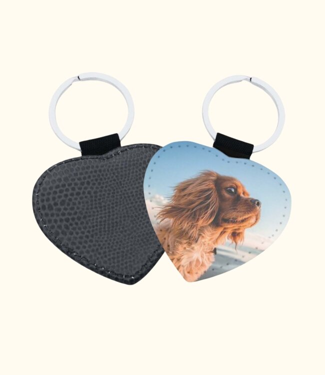 Elegante Croco Leren Hart Sleutelhanger Met Jouw Foto