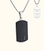 Moderne Zwarte Carbon Dog Tag Ketting Met Gravering