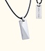 Stoere Zwarte Heren Ketting Met Wolfraam Hanger En Gravering