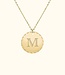 Elegante Munt Ketting Met Letters Gegraveerd
