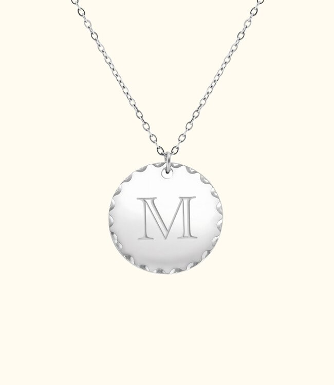 Elegante Munt Ketting Met Letters Gegraveerd