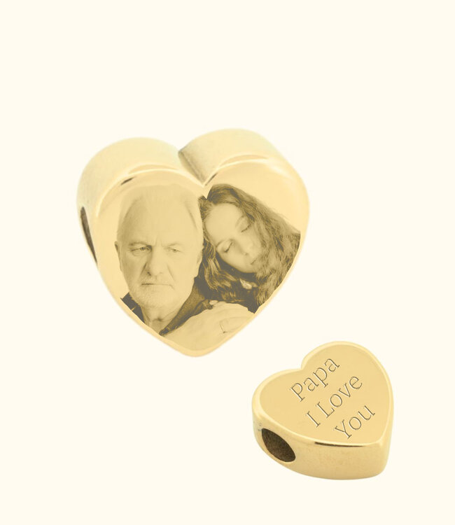 Stijlvolle Hart Bedel Met Foto Gegraveerd