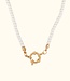 Witte Parel Ketting Met Boeisluiting Voor Bedels