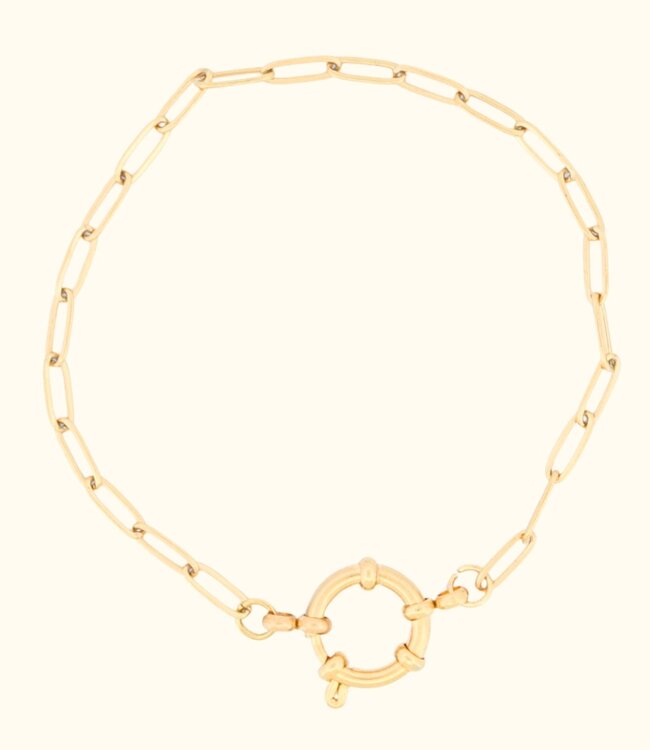 Elegante Paperclip Armband Glanzend Met Boeisluiting