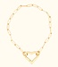 Elegante Paperclip Armband Glanzend met Hart Snap Haak