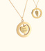 Ketting met Draaibare Hart Hanger en Gravering