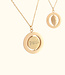 Ketting Met Draaibare Ronde Hanger en Gravering