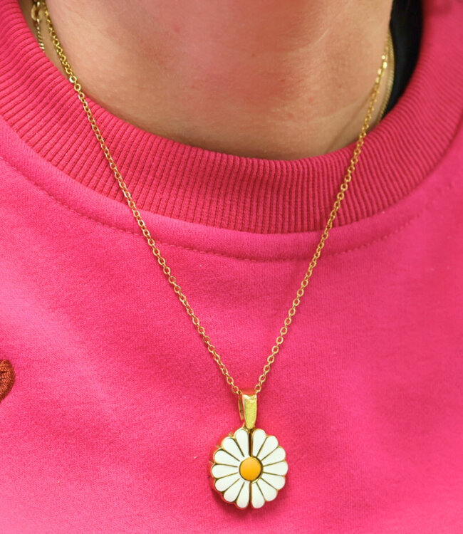 Liefdevolle Madelief Ketting Met Verborgen Boodschap