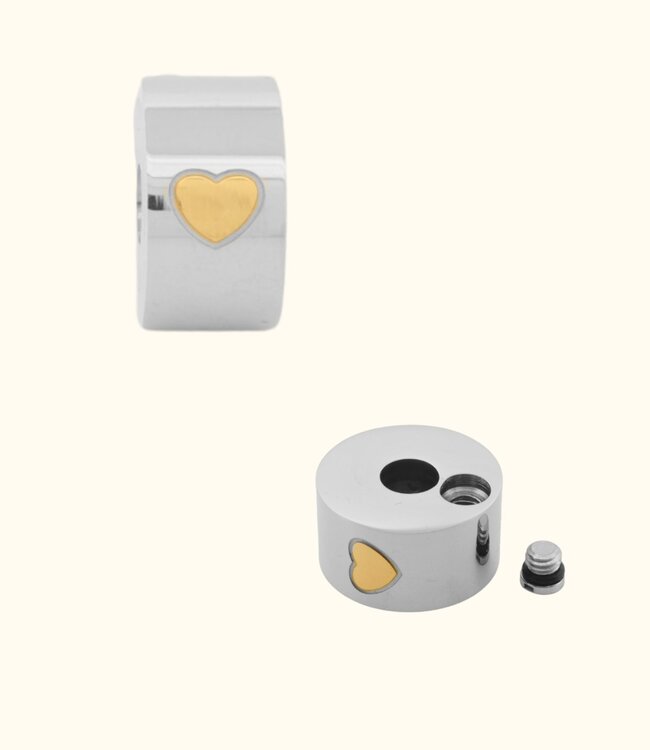 Schitterende Ronde Asbedel Met Gouden Hart voor Armband