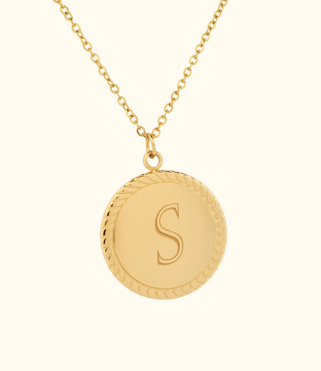 Klassieke Vintage Munt Ketting Met Initialen Gegraveerd