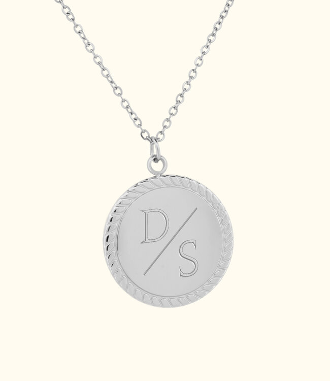 Klassieke Vintage Munt Ketting Met Initialen Gegraveerd