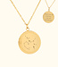 Elegante Vintage Munt Ketting Met Gegraveerd Sterrenbeeld