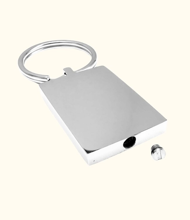 Waardevolle Rechthoekige Foto Sleutelhanger Met As Van Overledene