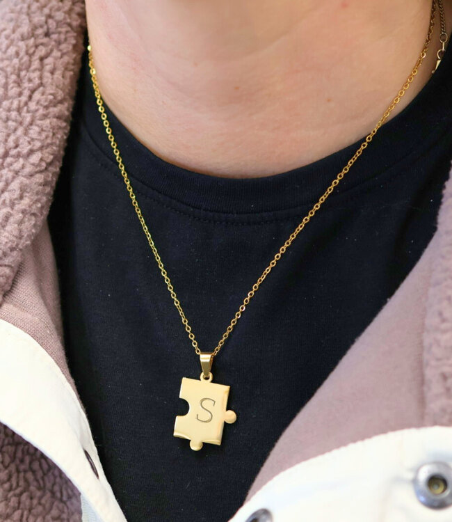 Betekenisvolle Kettingen Met Puzzelstukje Als Symbool Van Verbinding