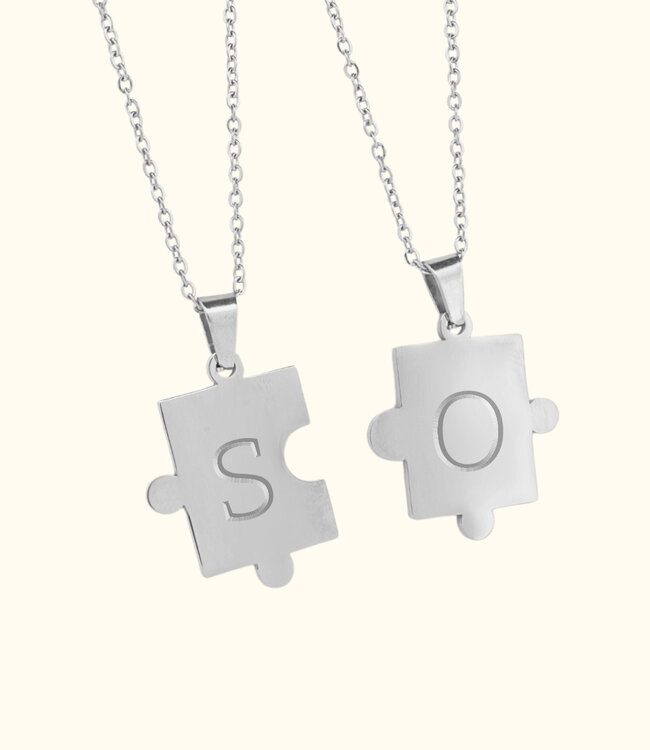 Betekenisvolle Kettingen Met Puzzelstukje Als Symbool Van Verbinding