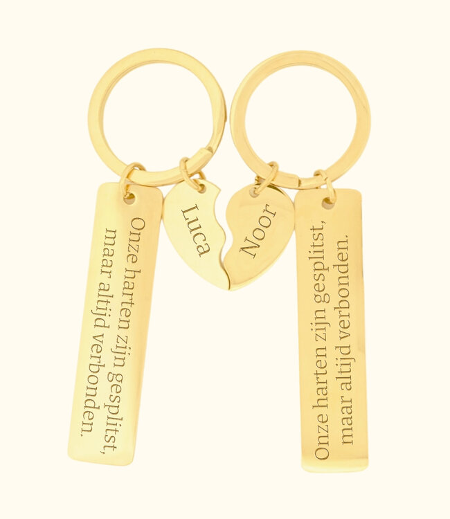 Gepersonaliseerde Halve Hartsleutelhangers het Symbool voor Verbondenheid