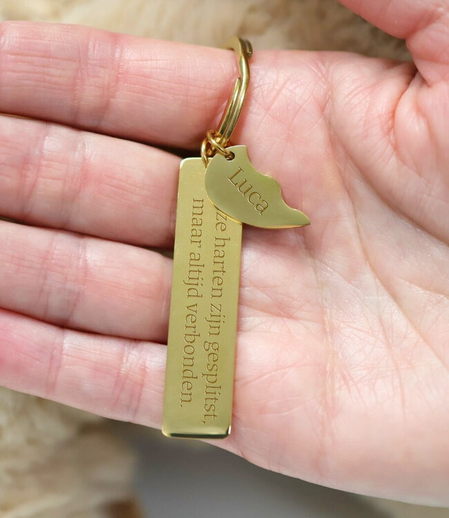 Gepersonaliseerde Halve Hartsleutelhangers het Symbool voor Verbondenheid