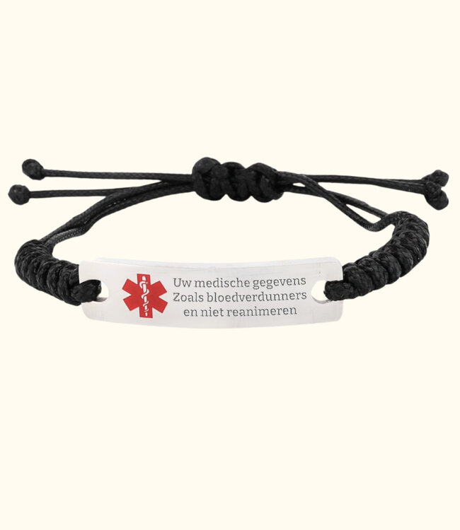 Stijlvolle SOS-armband Van Leer Voor Medische Alertheid