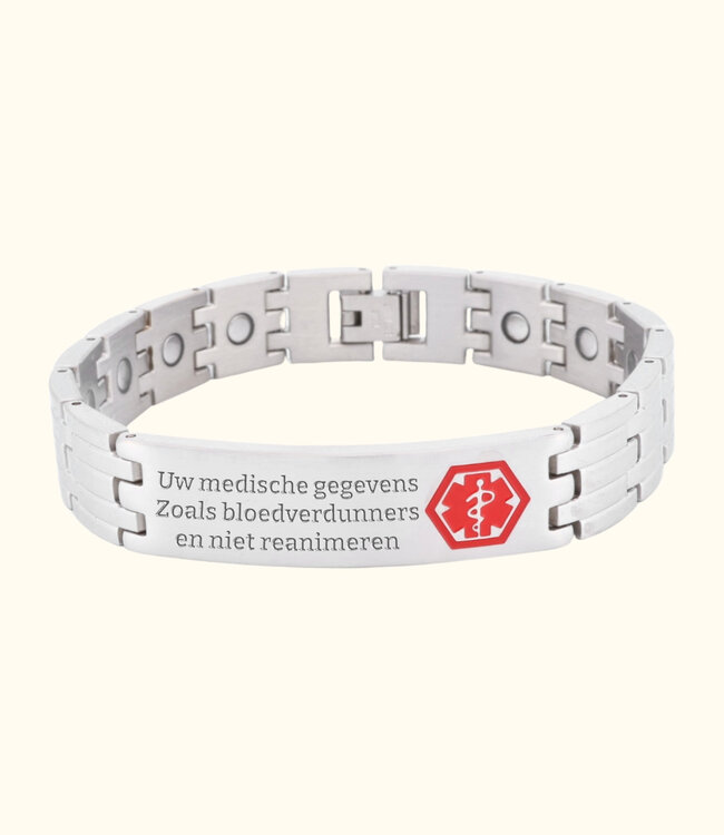 Roestvrij Stalen Heren Armband Met Jou Medische Gegevens