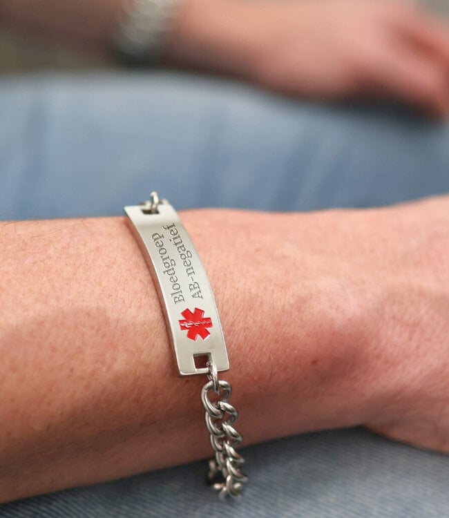 RVS Armband Voor Medische Identificatie In Noodgevallen