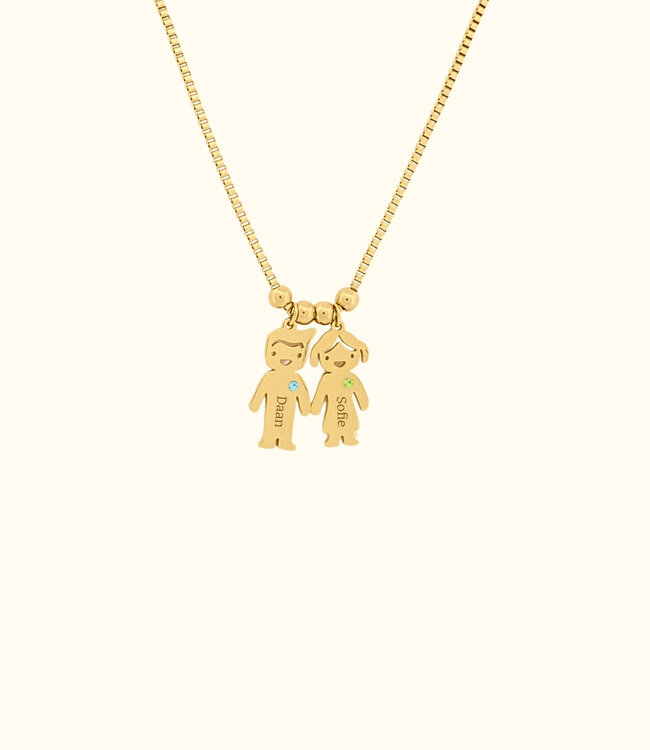 Persoonlijke Ketting Voor Mama Met Kinderhangertjes